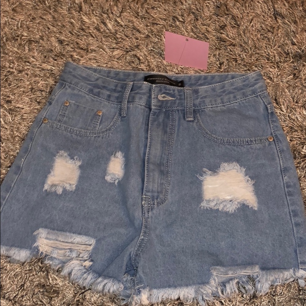 Mid-Wash Denim Jean shorts - S (2)
